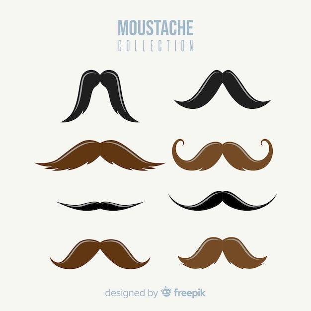 Colección bigotes morenos largos