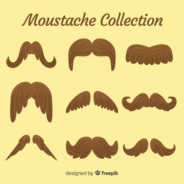 Colección de bigotes de movember dibujados a mano