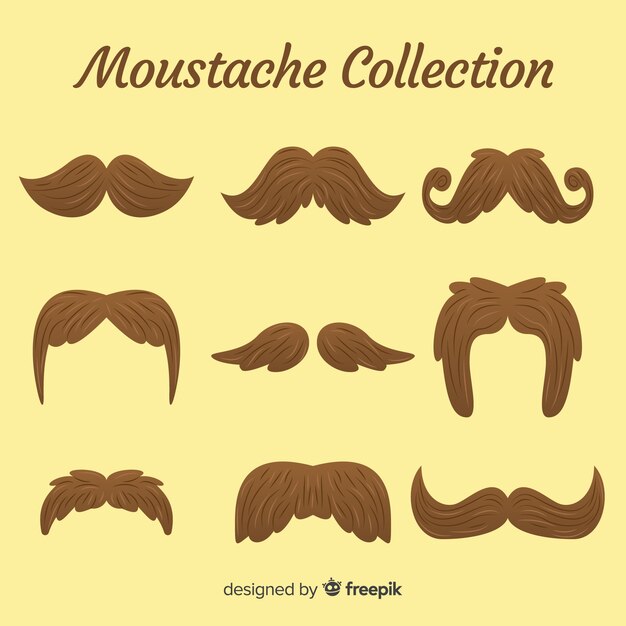 Colección de bigotes de movember dibujados a mano