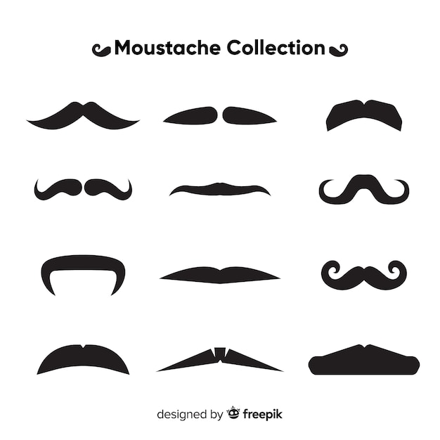 Vector gratuito colección de bigotes de movember