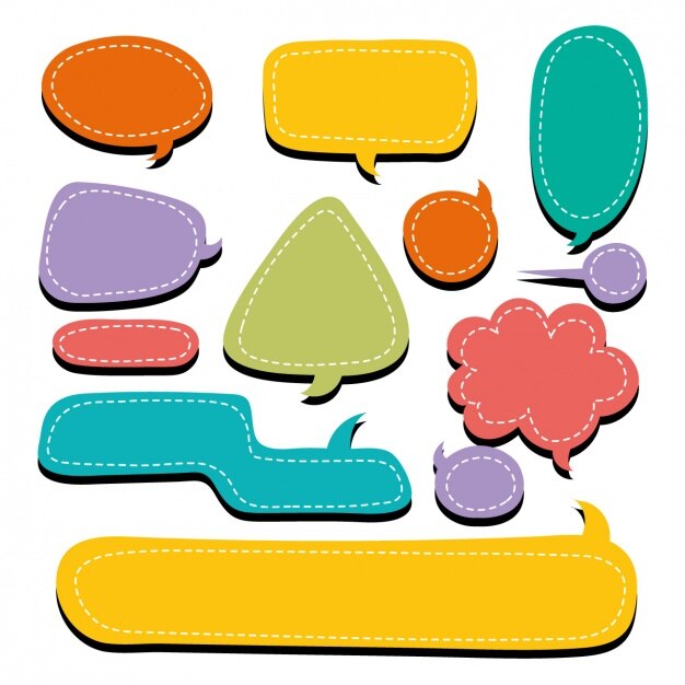 Colección de bocadillos de diálogo a color