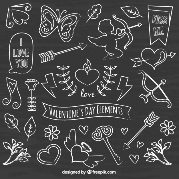 Vector gratuito colección de bocetos del día de san valentín