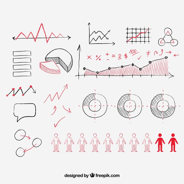 Colección de bocetos infográficos