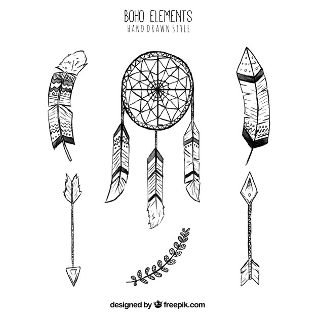 Colección boho con elementos decorativos