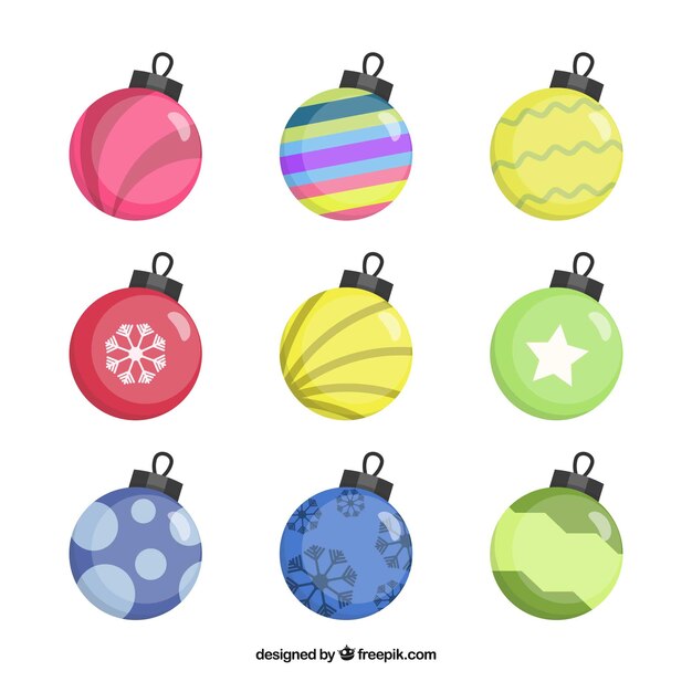 Colección de bolas de navidad decorativas 