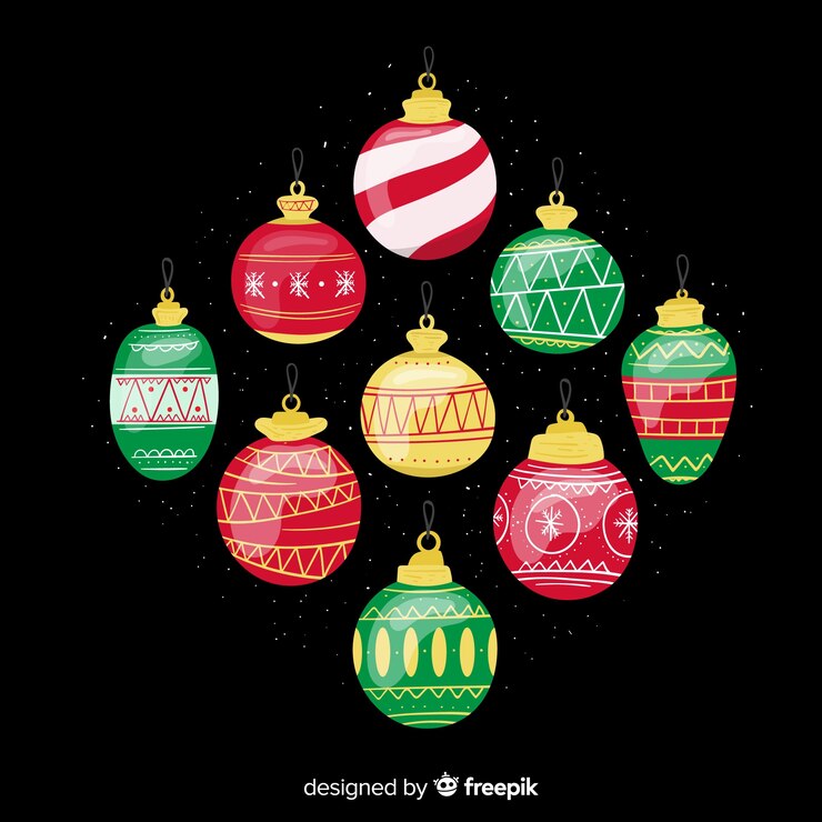 Vector gratuito colección de las bolas de navidad