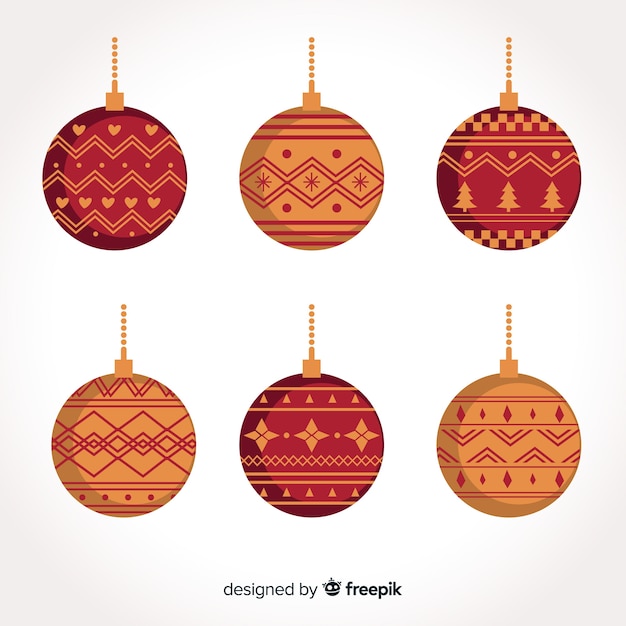 Vector gratuito colección bolas de navidad