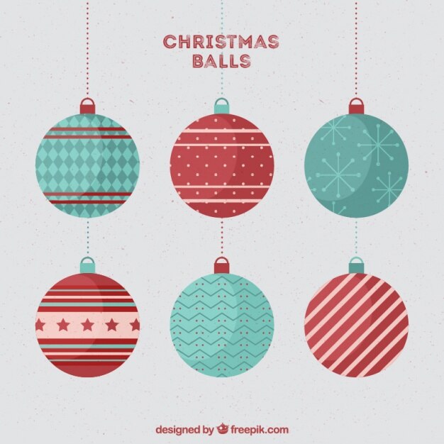 Colección de bolas navideñas rojas y azules