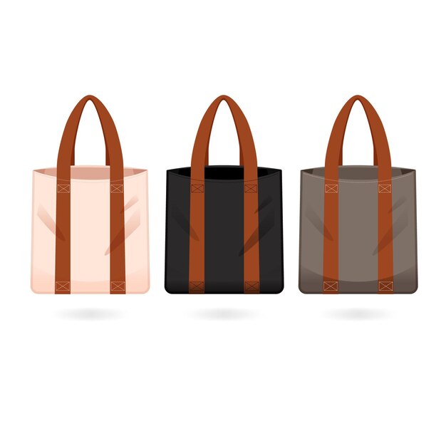 Vector gratuito colección de bolsas de tela planas