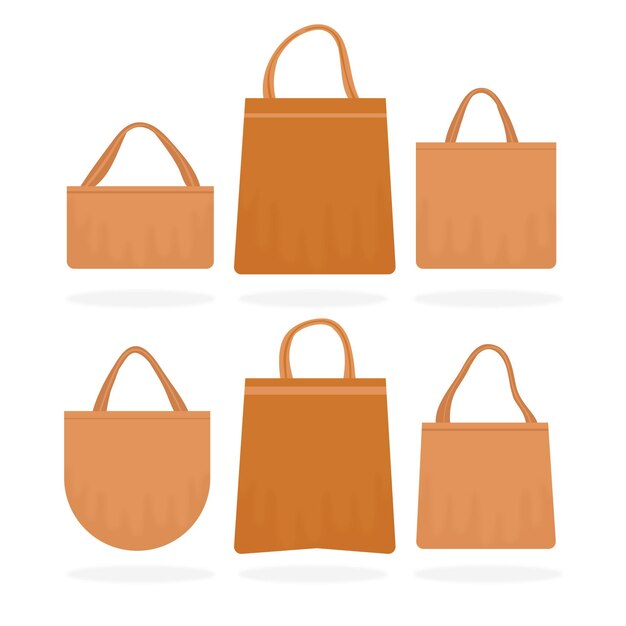 Colección de bolsas de tela planas
