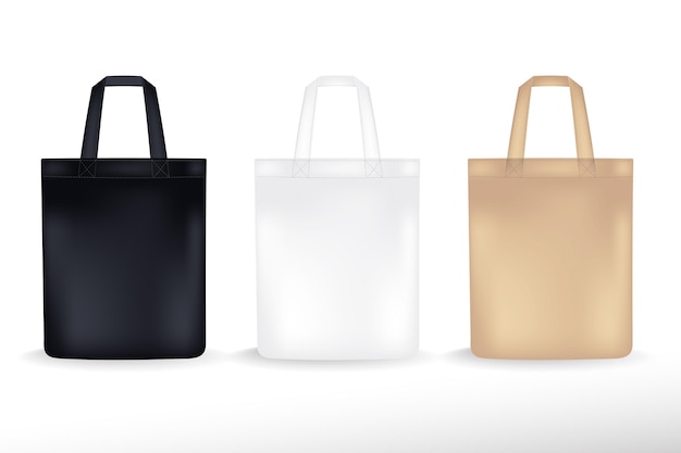 Colección de bolsos de tela realista