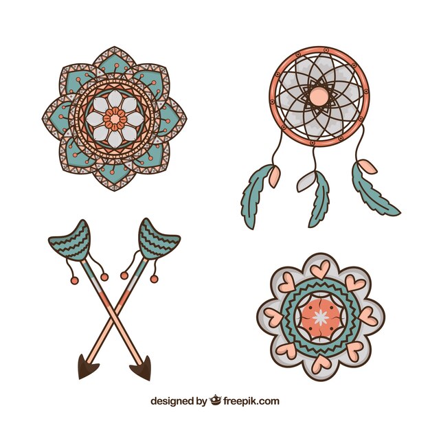 Colección bonita de elementos étnicos