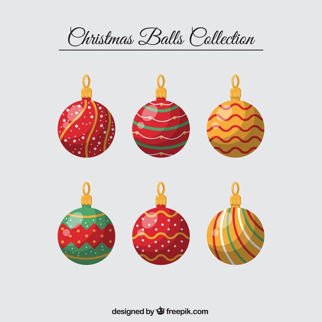 Colección de bonitas bolas de navidad
