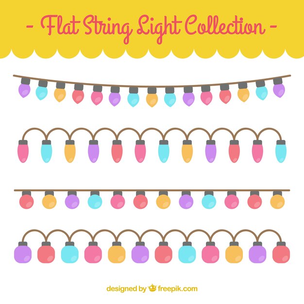 Colección de bonitas guirnaldas con luces de colores 