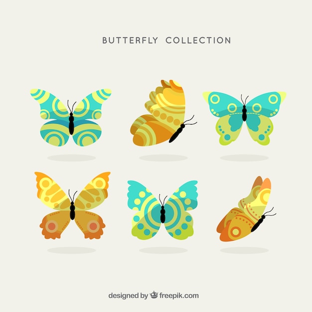 Vector gratuito colección de bonitas mariposas