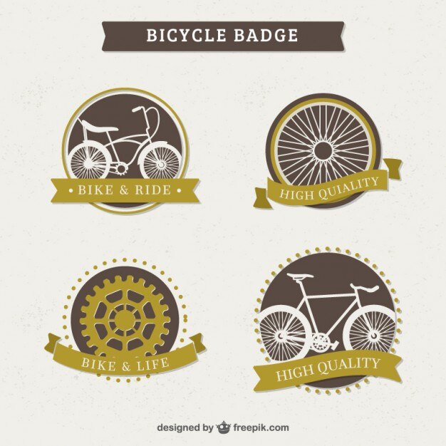 Colección de bonitas pegatinas de bici vintage