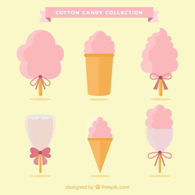 Colección de bonitos y deliciosos algodones de azúcar