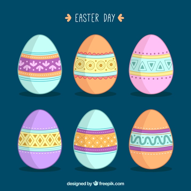 Vector gratuito colección de bonitos huevos de pascua