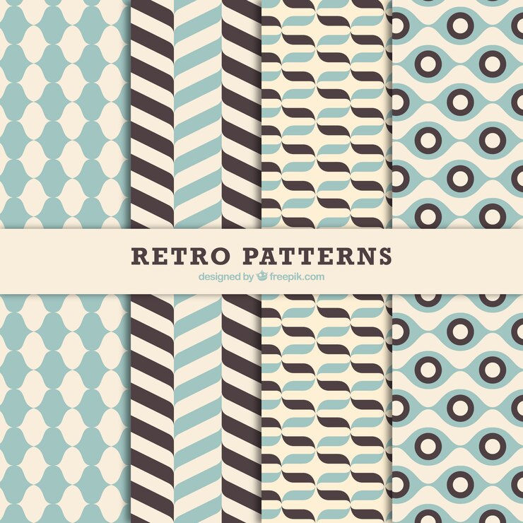 Vector gratuito colección de bonitos patrones retro decorativos