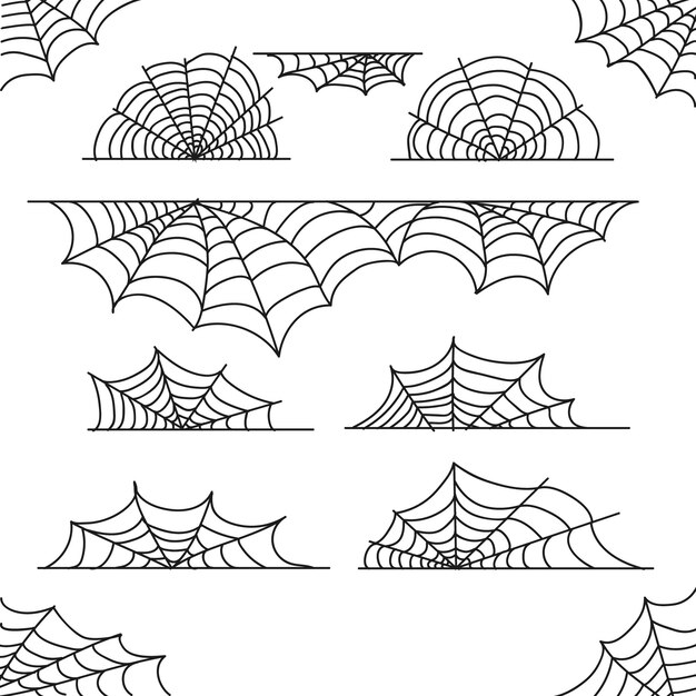 Colección de borde de telaraña de Halloween
