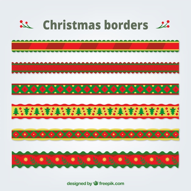 Colección de bordes decorativos de navidad 