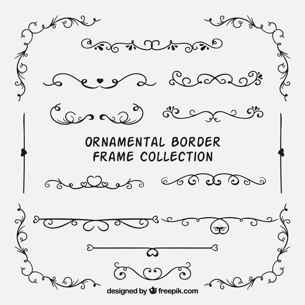 Colección de bordes elegantes ornamentales 