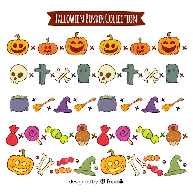 Colección de bordes para halloween