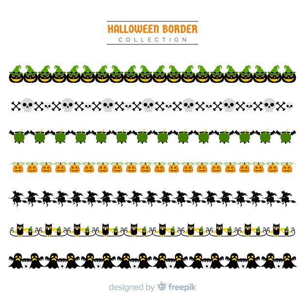 Colección de bordes de halloween