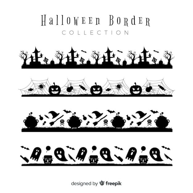 Vector gratuito colección de bordes de halloween