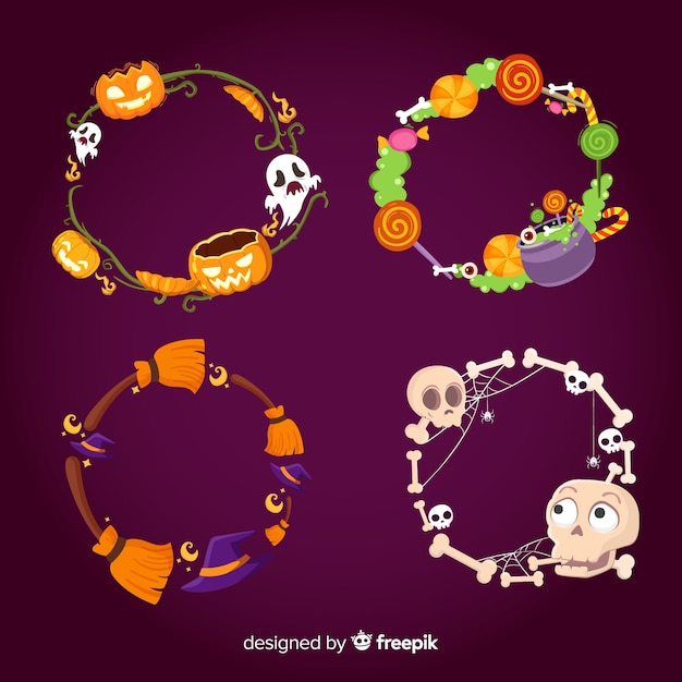 Colección de bordes de halloween