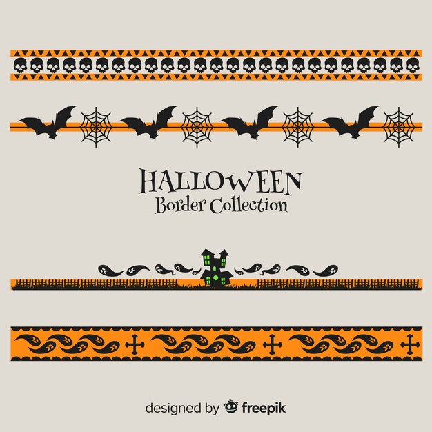 Colección de bordes de halloween