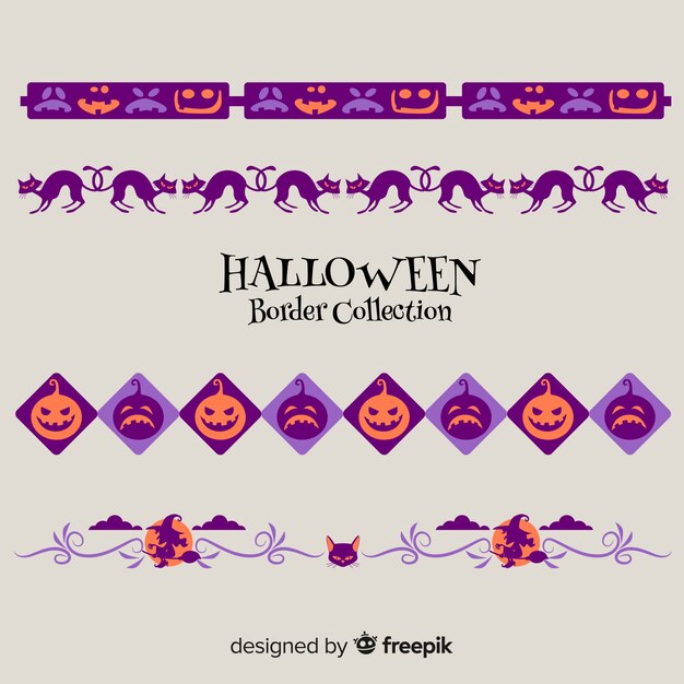 Colección de bordes de halloween