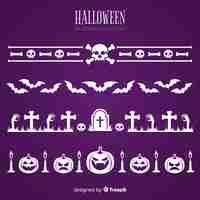 Vector gratuito colección de bordes de halloween