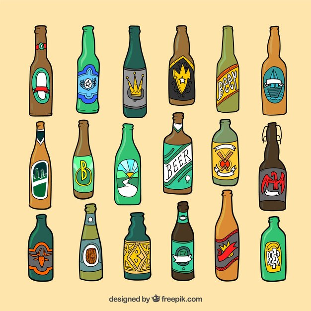 Colección de botellas de cerveza hechas a mano