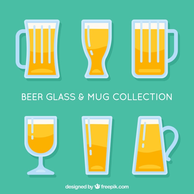 Colección de botellas de cerveza planas