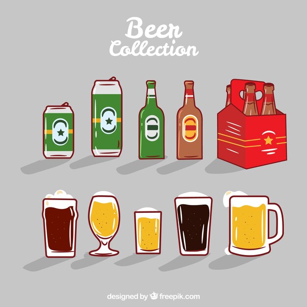 Colección de botellas de cerveza planas