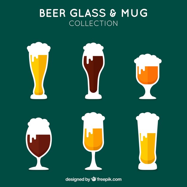 Colección de botellas de cerveza planas
