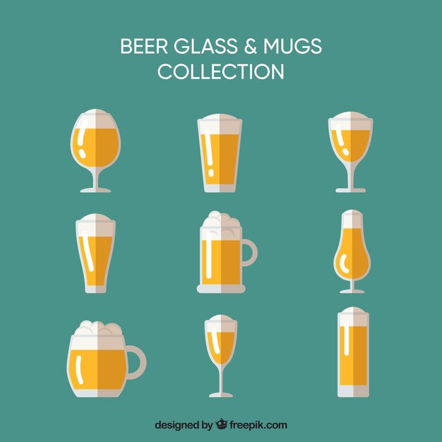 Colección de botellas de cerveza planas