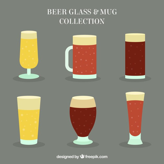 Colección de botellas de cerveza planas