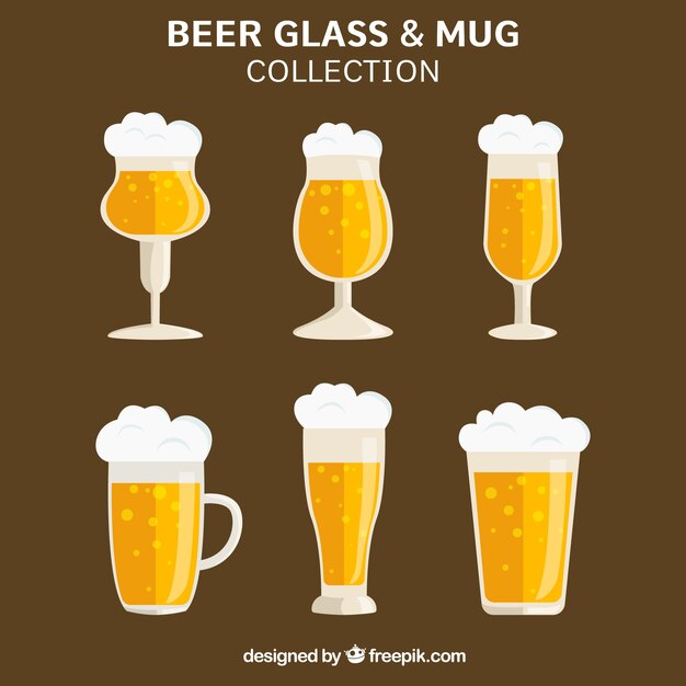 Colección de botellas de cerveza planas