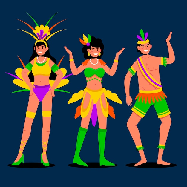 Colección brasileña de bailarines de carnaval
