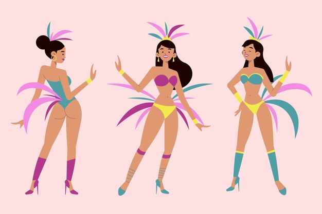Colección brasileña de bailarines de carnaval