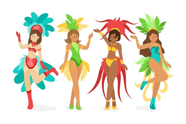 Colección brasileña de bailarines de carnaval