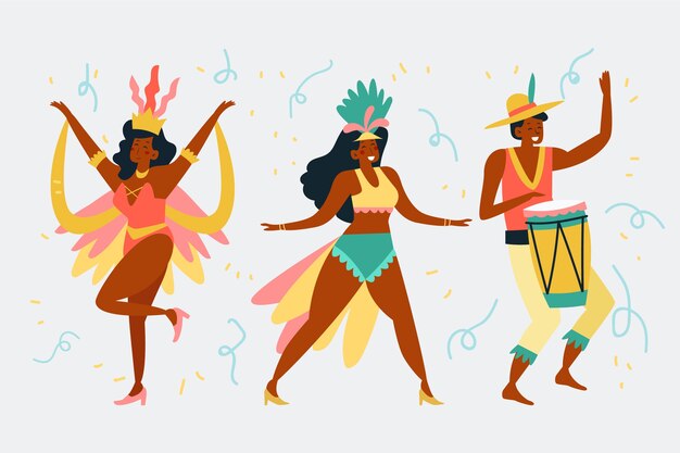 Colección brasileña de bailarines de carnaval