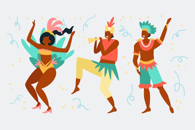 Colección brasileña de bailarines de carnaval