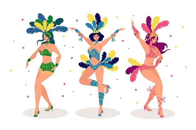 Colección brasileña de bailarines de carnaval