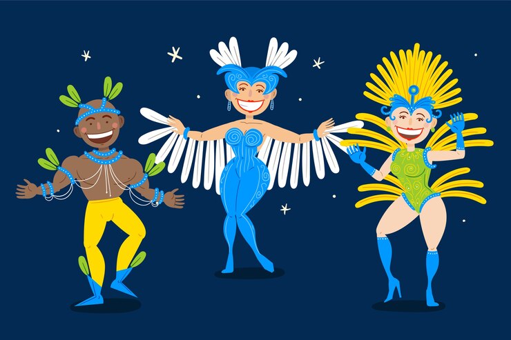 Vector gratuito colección brasileña de bailarines de carnaval
