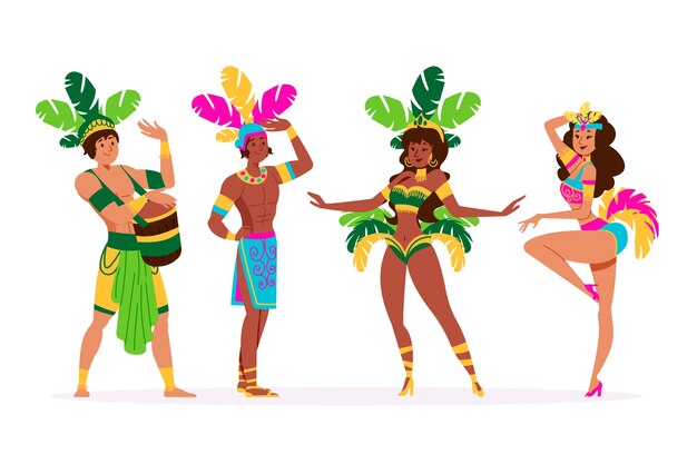 Colección brasileña de bailarines de carnaval