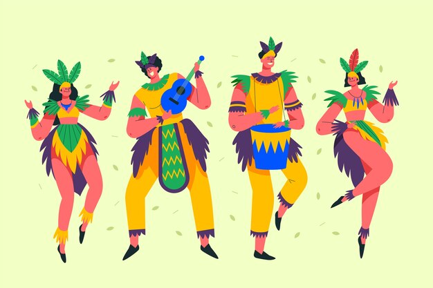 Colección brasileña de bailarines de carnaval