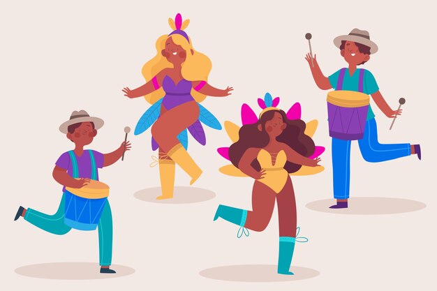Colección brasileña de bailarines de carnaval